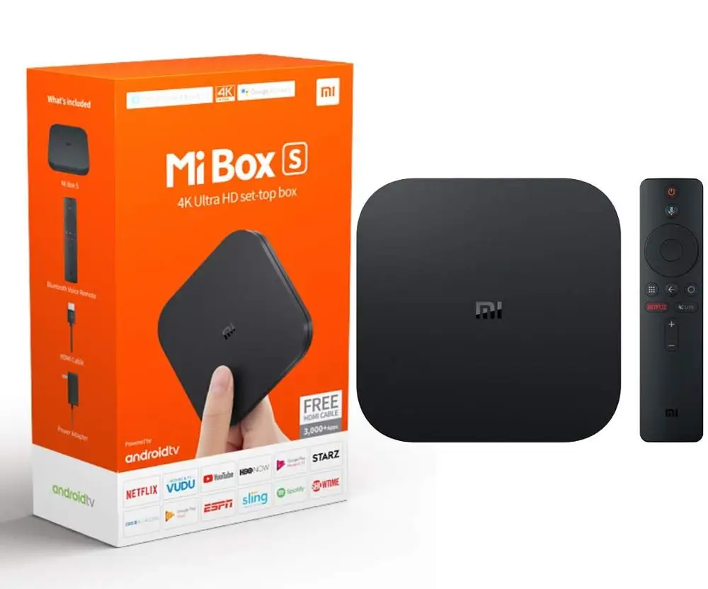 Xiaomi Mi BOX S Оригинальная глобальная версия 4K Ultra HD Android tv Box с Google Voice & Netflix пульт