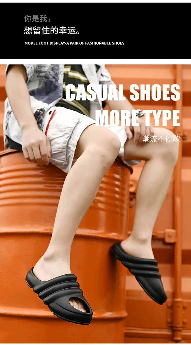 

Plus Size Slippers Summer New Men's Casual Hole Shoes Outdoor Beach Trendy Flip-flops Mens Shoes slides Slippers Zapatos Hombre