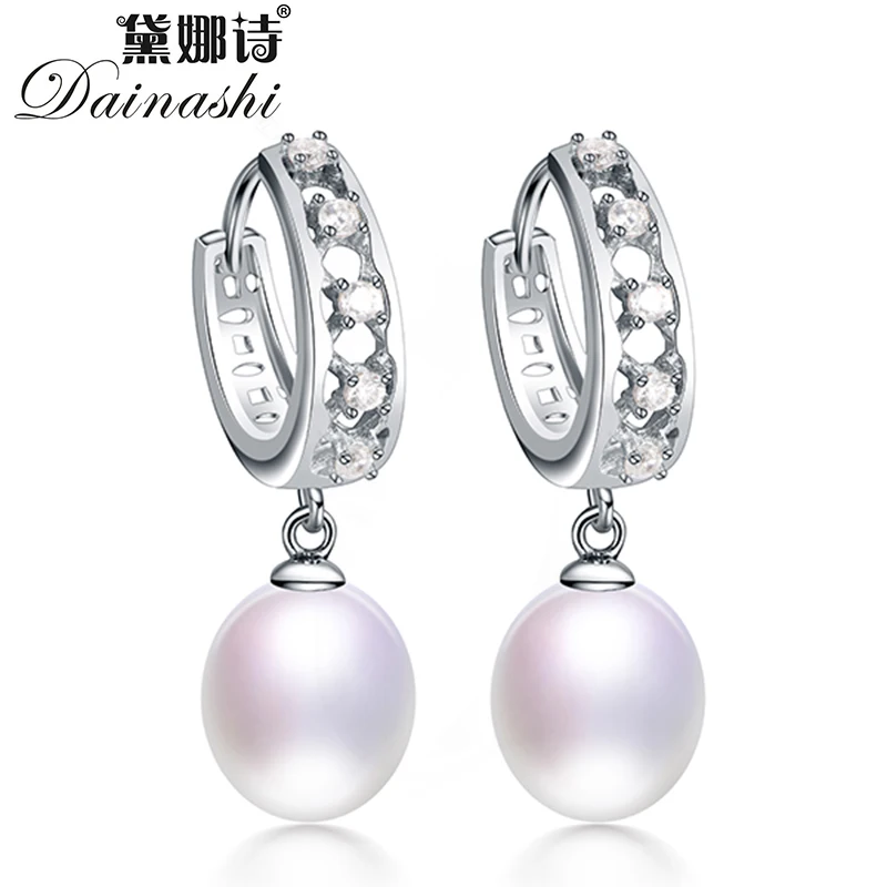 Dainashi 100% натуральный пресноводный жемчуг Висячие Серьги Модные Винтажные серьги