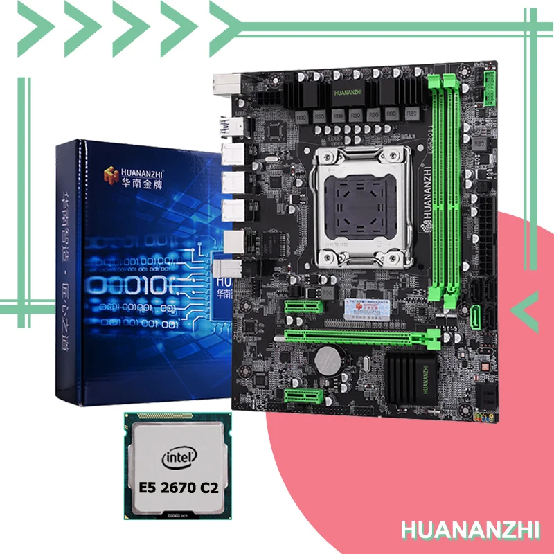 DIY PC сборка бренд HUANANZHI X79 материнская плата ЦП Intel Xeon E5 2670 C2 USB3.0 SATA3.0 качество A