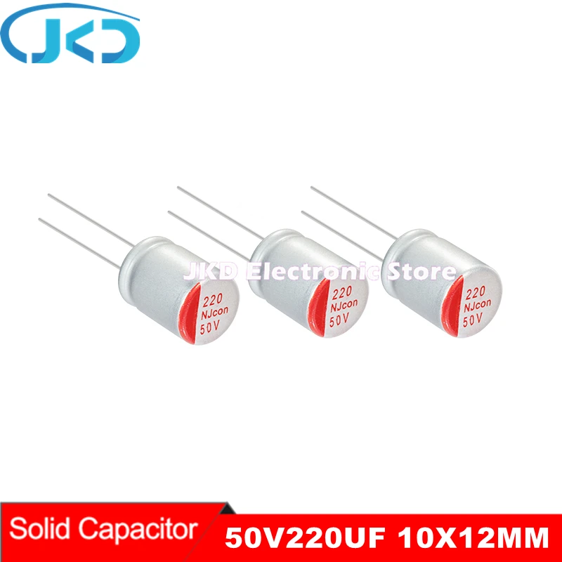 

5PCS 50V 220UF 10*12mm New Motherboard Graphics Card Solid Capacitor Low ESR 220UF 50V High Quality