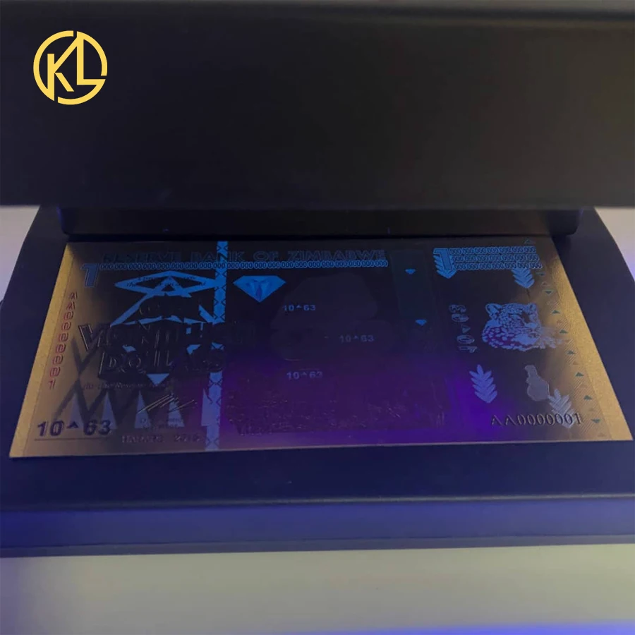 10 шт. билет для банкнот из Зимбабве под золото 24 карата|Золотые банкноты| |