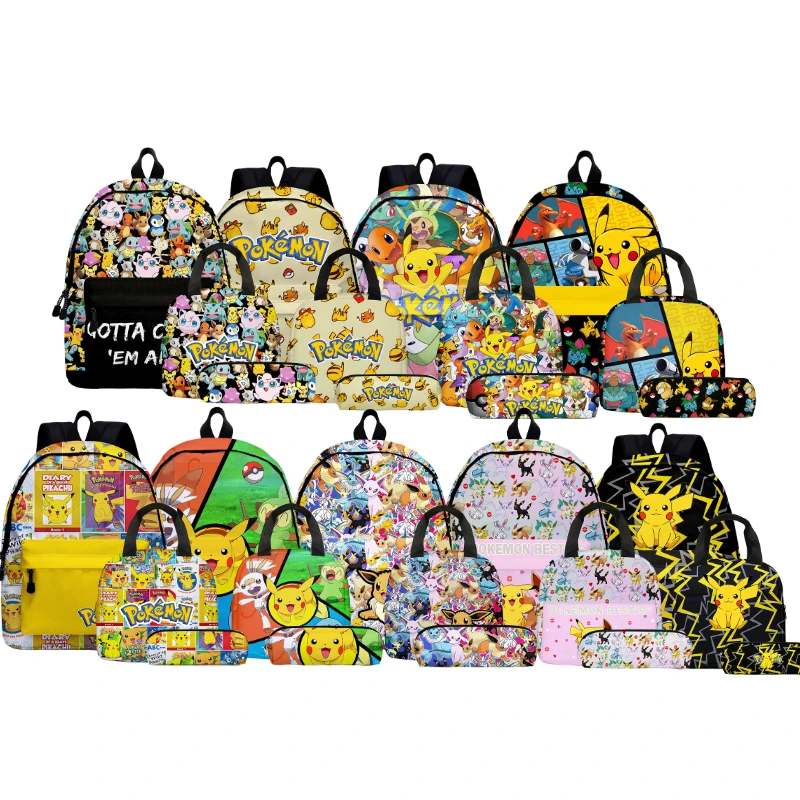 Pokemon Storage Backpack Pikachu Charizard Pen Bag Handbag Schoolbag Drawstring Pocket Travel Bag Decor School Supplies Kid Gift