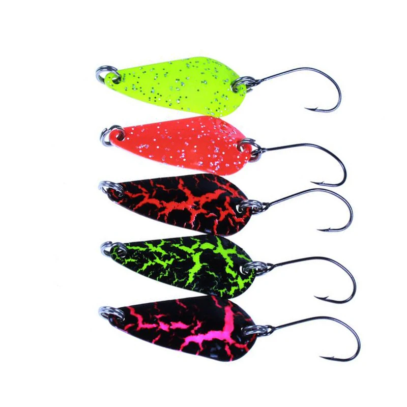 

5PCS/Lot Mix Colors 3cm 2.7g Fishing Spoon Lure Swim Bait Isca Artificial Trout Lure Pesca Fishing Tackle Leurre