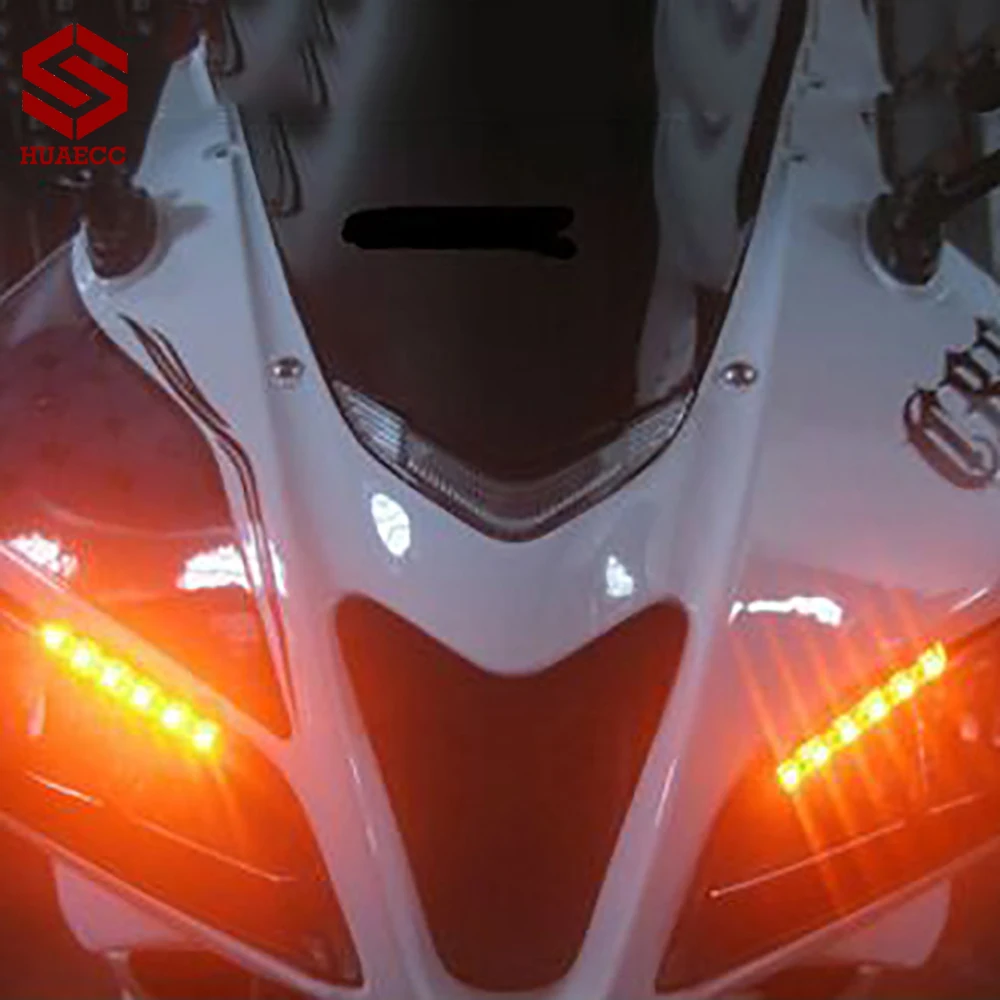 

Motorcycle Light Bar Strip Tail Brake Stop Turn Signal License Plate Light Integrated LED Red Amber Color