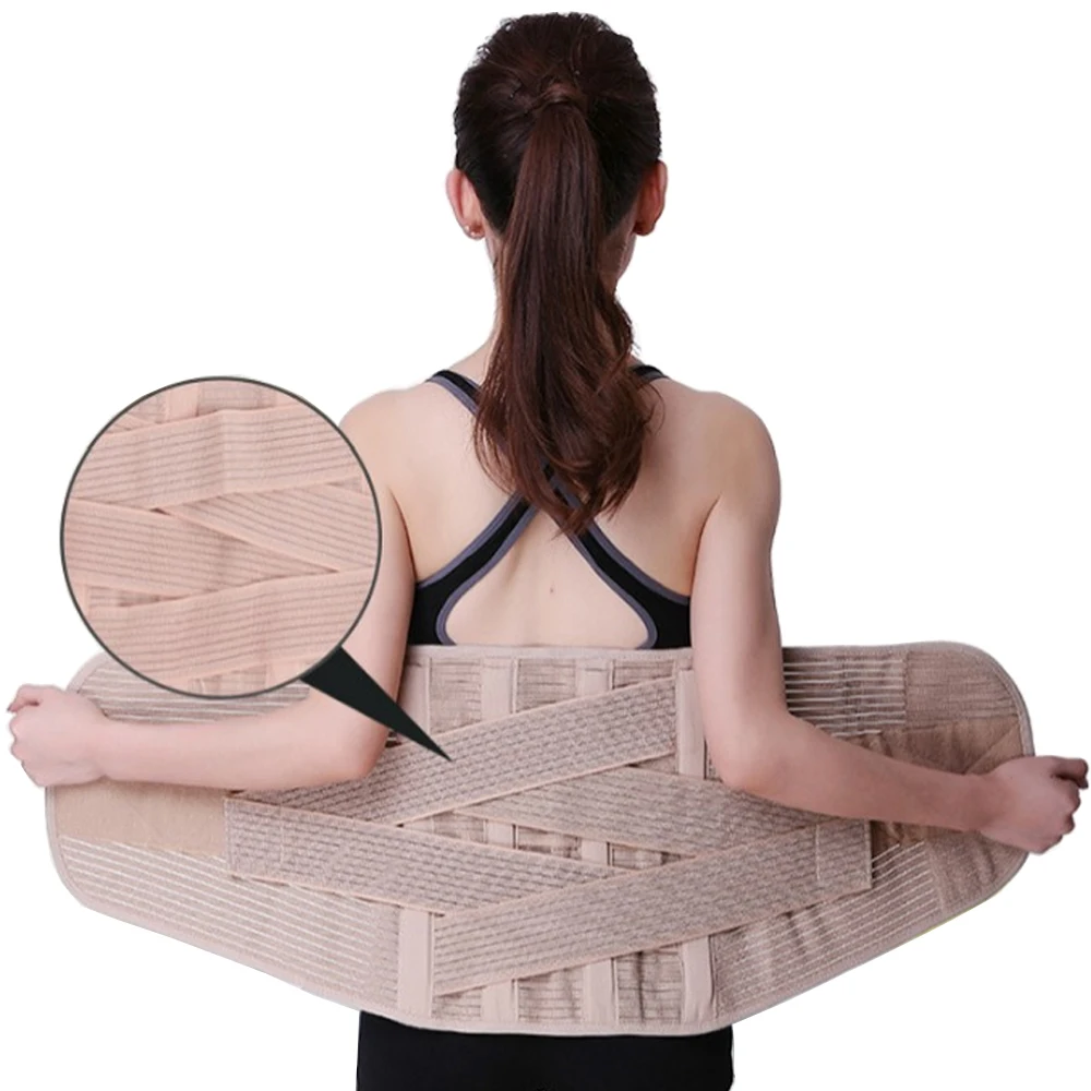 

Medical Bone Lumbar Support Belt Back Brace Posture Corrector Waist Trimmer Belt Protector Weight Loss Injury Muscle Compression