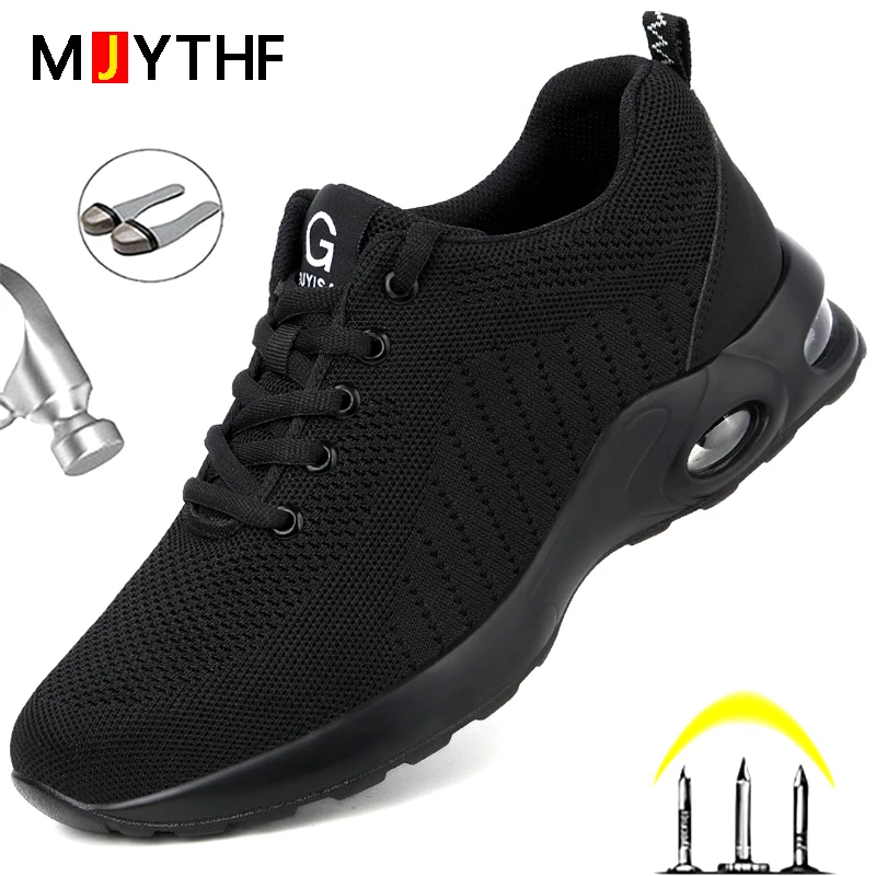 Comfort Men Boots Indestructible Work Shoes Fashion Work Sne