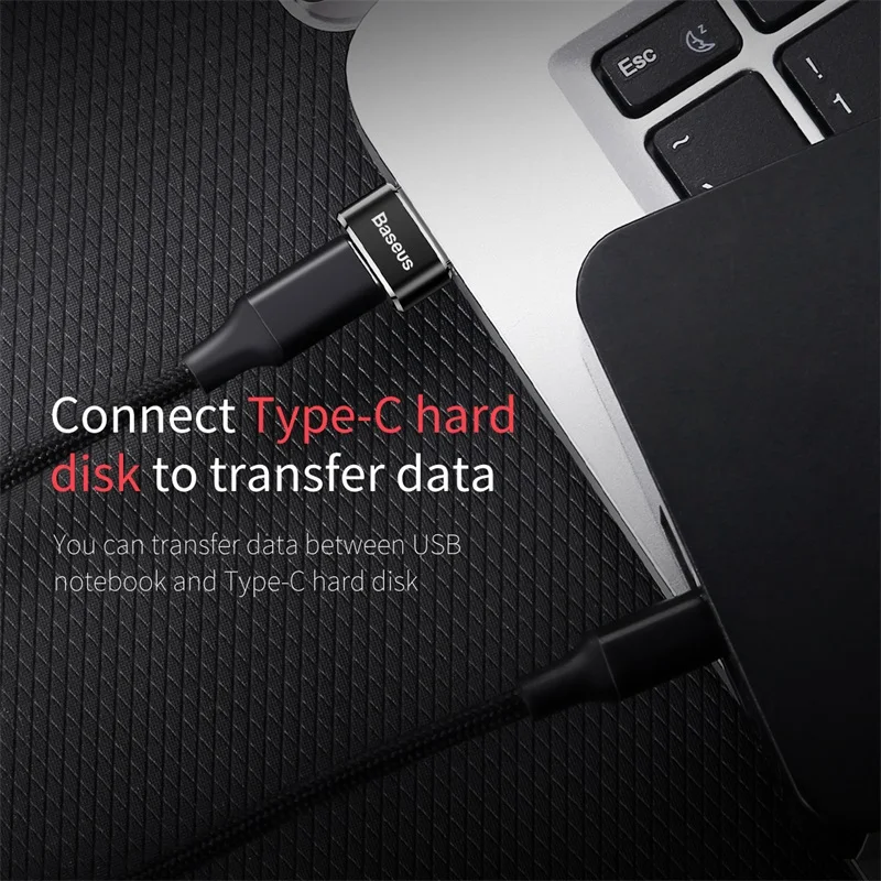 Baseus USB to Type C OTG адаптер конвертер c для Macbook Samsung S10 Xiaomi Huawei соединитель|Переходники