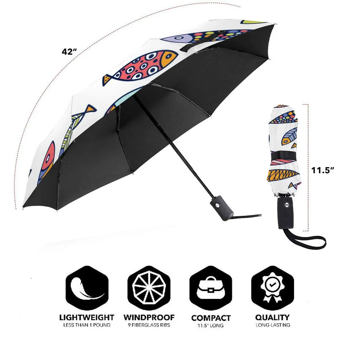 Economici Ombrello Automatico Pieghevole Resistente Al Vento Donna Auto Pesci Ombrelli Antivento Pioggia Per Uomo Ombrellone
