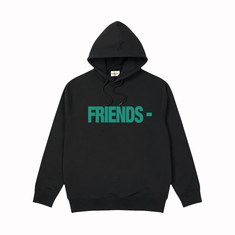 

2021 VLONE TRENDY New FRIENDS Hooded Sweater Couple Big V Letter Cotton Tide Brand Men