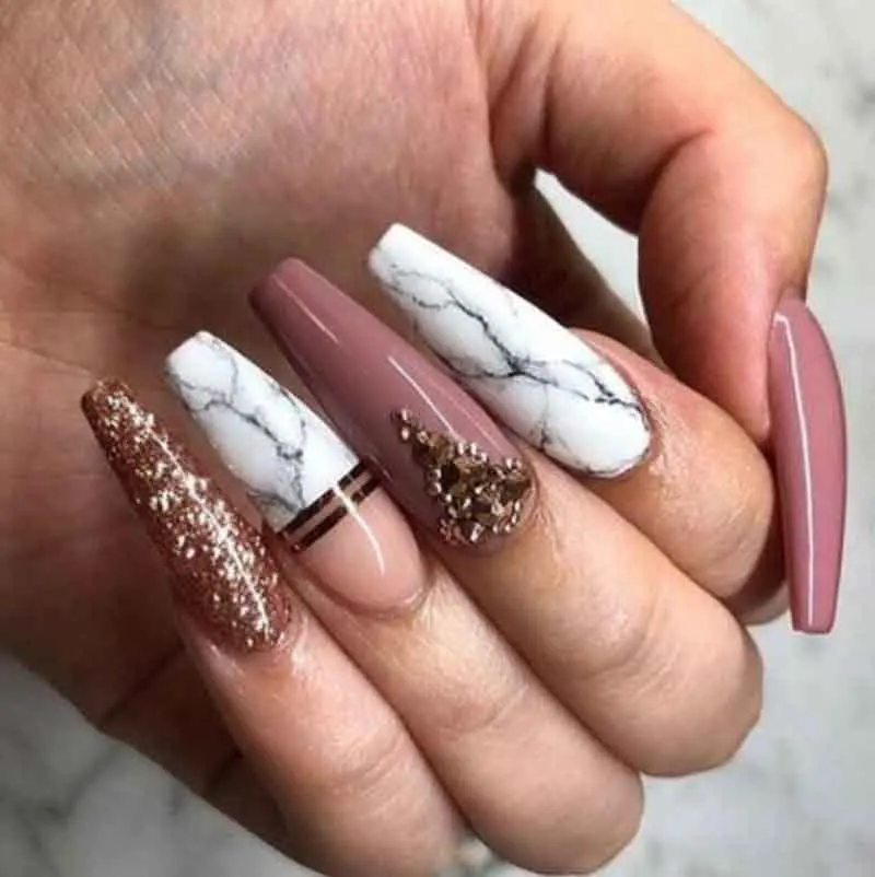 

Diamonds Glitter Detachable Super Long Coffin False Nails Ballerina Wearable Fake Nail Full Cover Nail Tips DIY Finger Nail Arts