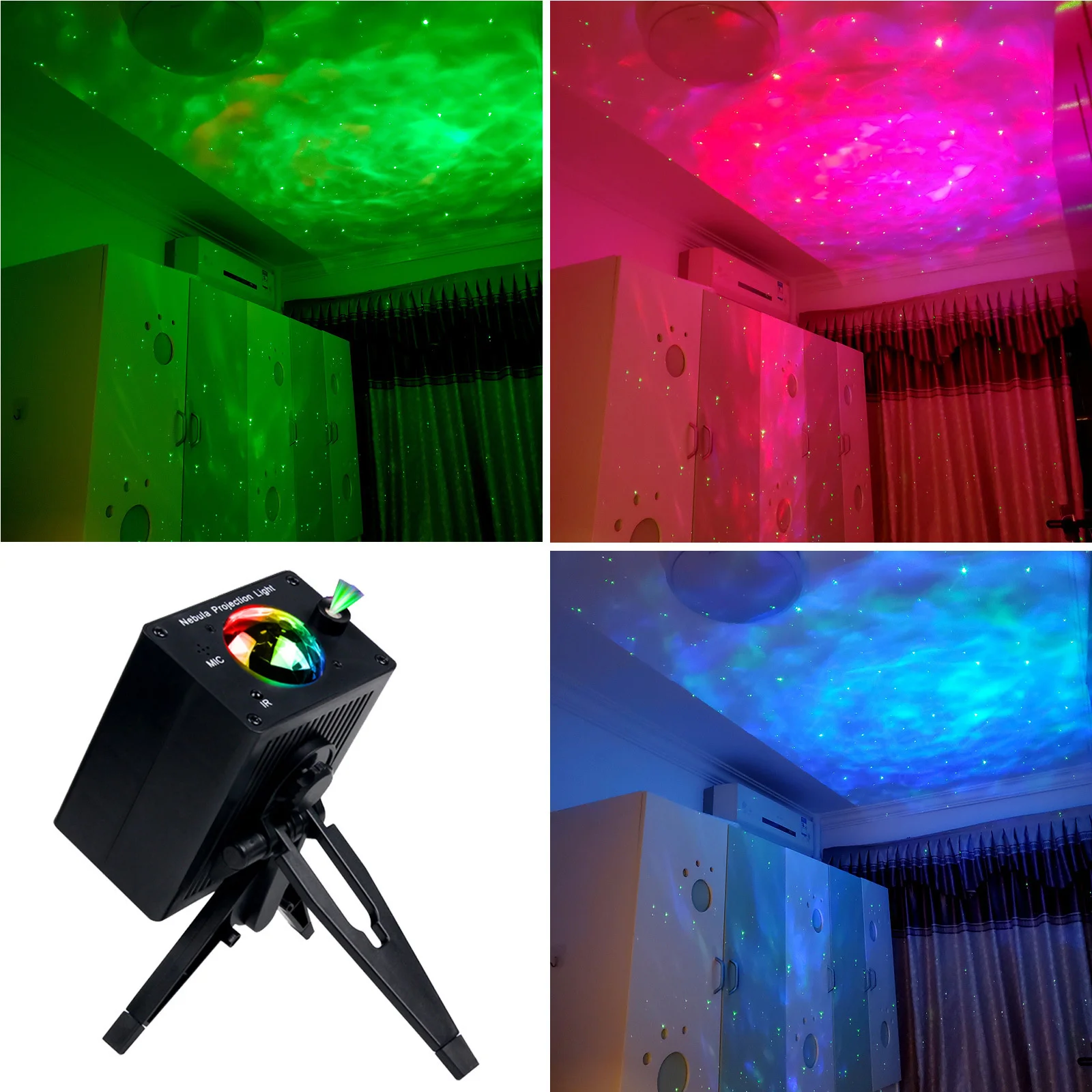 Led Aurora sky projection light colorful remote control dream rotation romantic full star water grain small night | Электроника