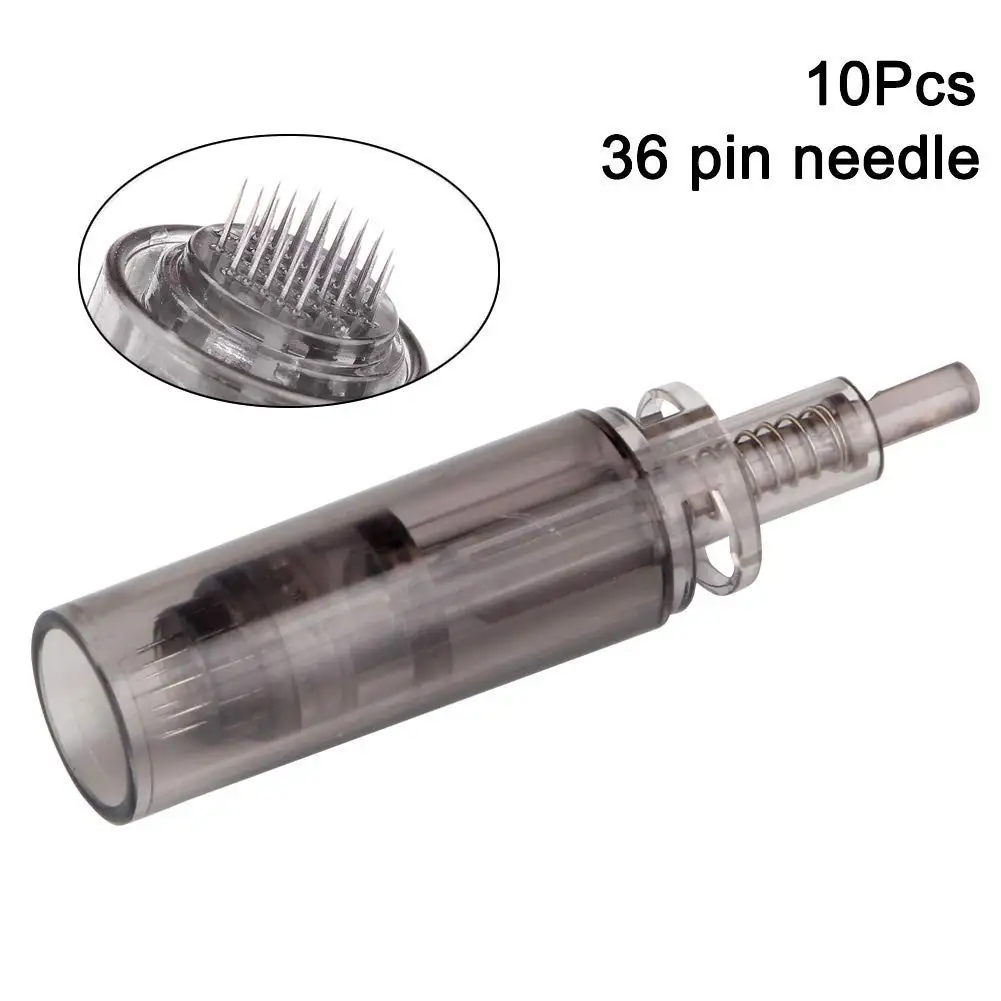 10pcs 36 pinpins Электрический Ultima A7 Dr. pen микро иглы штамп Дерма Ручка Авто Дерма инструменты Ручка бровей Eyeline с 2шт 12pin иглы - Цвет: 10pcs 36 pinpins