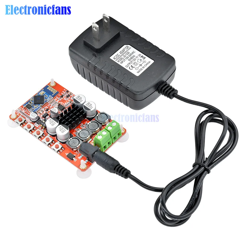 Плата усилителя TDA7492P Bluetooth 4 0 2 шт. 50 Вт модуль цифрового аудиоресивера + адаптер