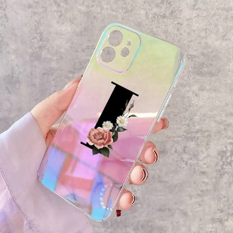 

Alphabet Flower Phone Case For iphone 11/12 Pro 11Pro/12Pro Max mini 6 7 8 6s Plus Case For iphone X XR XS max SE 2020 Apple