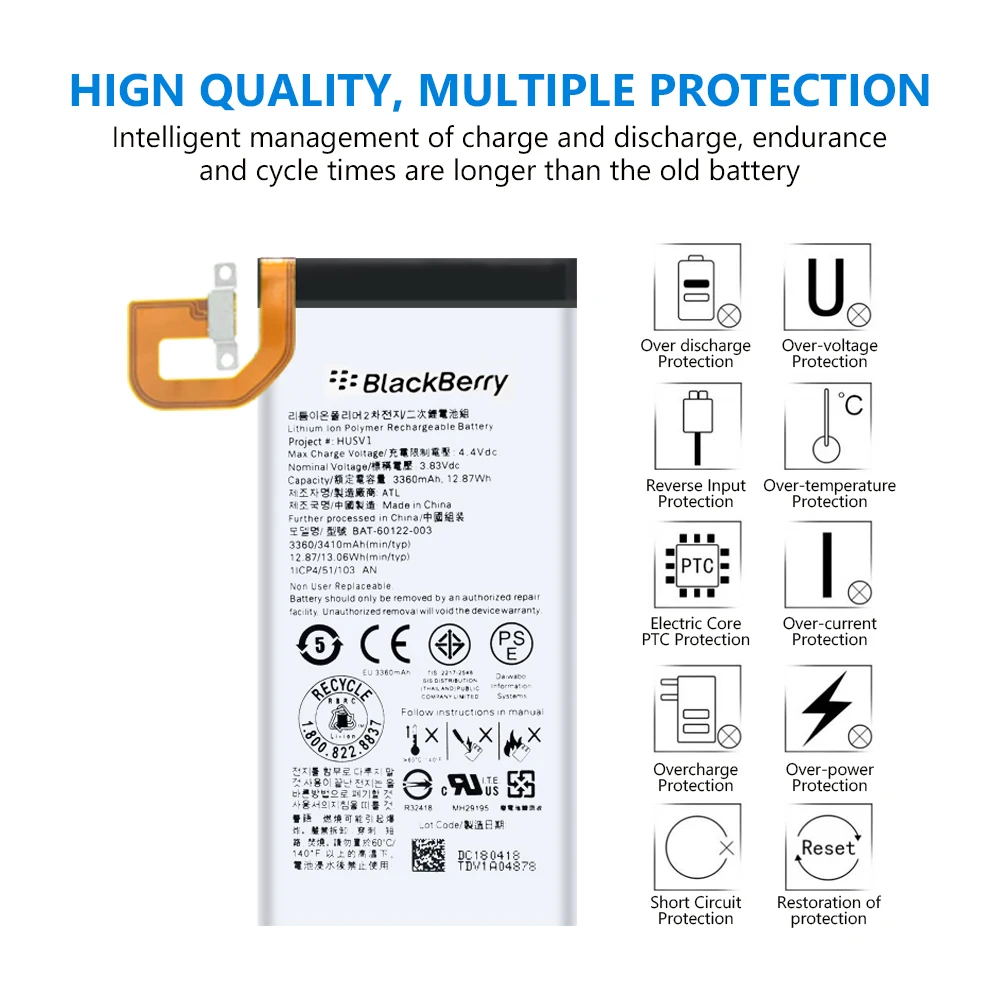 YCDC High Quality 3360mAh BAT-60122-003 Battery For BlackBerry Priv STV100 Lithium Polymer Mobile Phone Batteries Free Tools | Мобильные