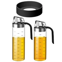 glass oil bottles with drizzlers durable glass oil and vinegar dispenser automatic switch oil container wide opening for easy