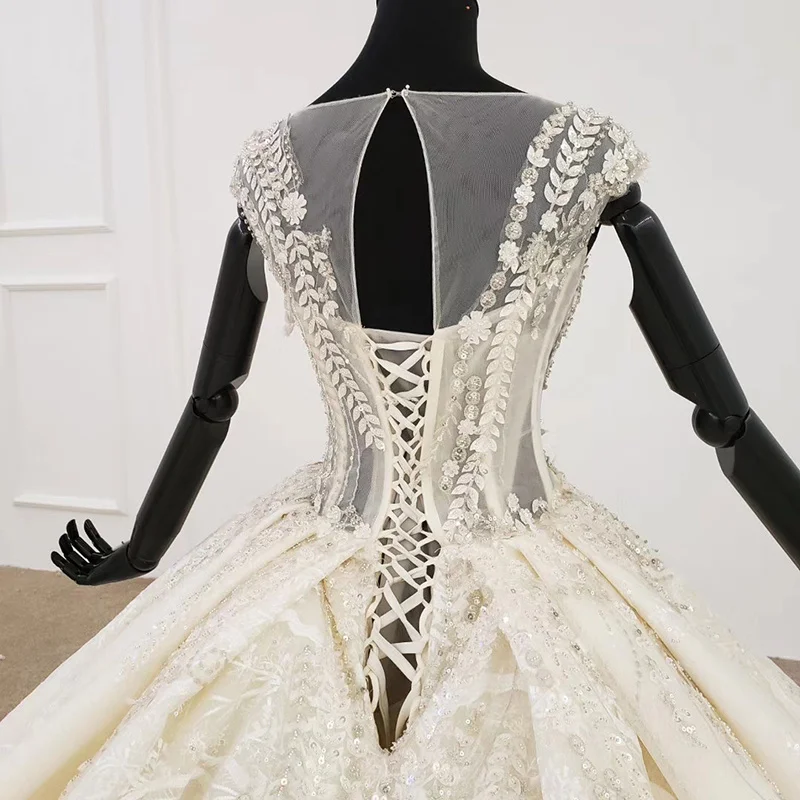 

Wedding dresses BLG1255 2020 sequins dresses beaded in dubai beaded wedding dress