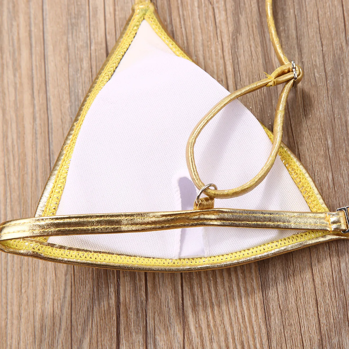 2021 Sexy Women Gold Bikinis Set Hot Summer Padded Bra Low Waist Swim Bottoms Fashion Shiny Lady Bathing Suit Beachwear | Женская одежда