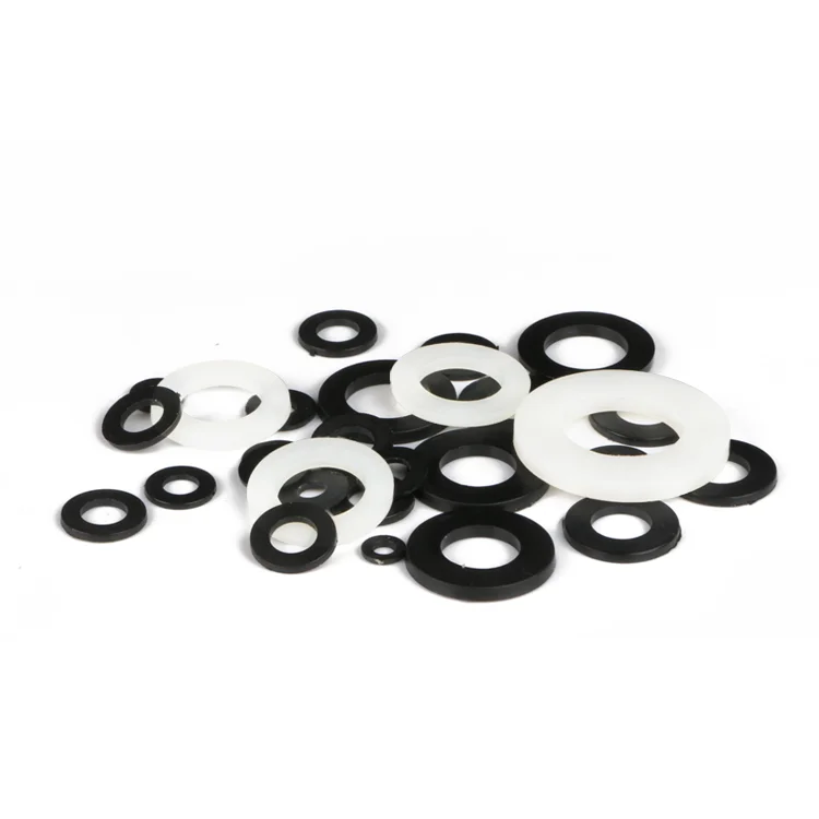 50pcs Nylon Washer M3 M5 M8 M10 M12 M14 Plastic Seals Spacer Plated Flat PA66 Insulation Plain Round O Ring Gasket White Black |