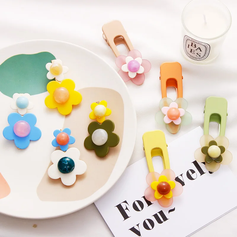 2 шт./компл. Ins/в партии милые с рисунками Корейская версия цветок заколка для
