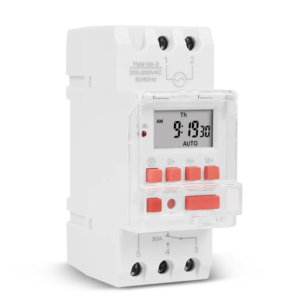 

Heavy Load 5000W 30A Digital Timer Switch Programmable 24hrs Automatic Switch For LED Lighting Loading ON/OF