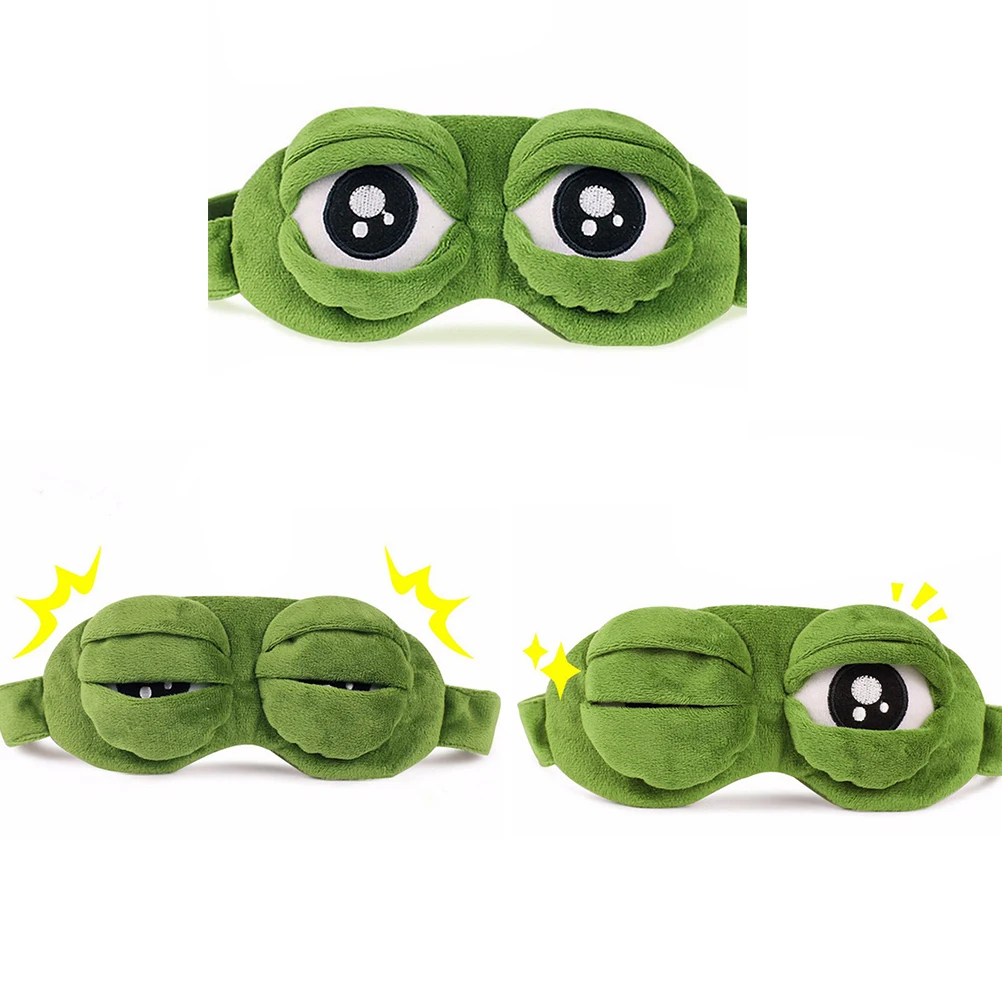 

3D FROG Sleeping Mask Eyeshade Plush Eye Cover Cartoon Eyeshade for Eye Travel Relax Gift Sleep mask for eyes cute patches