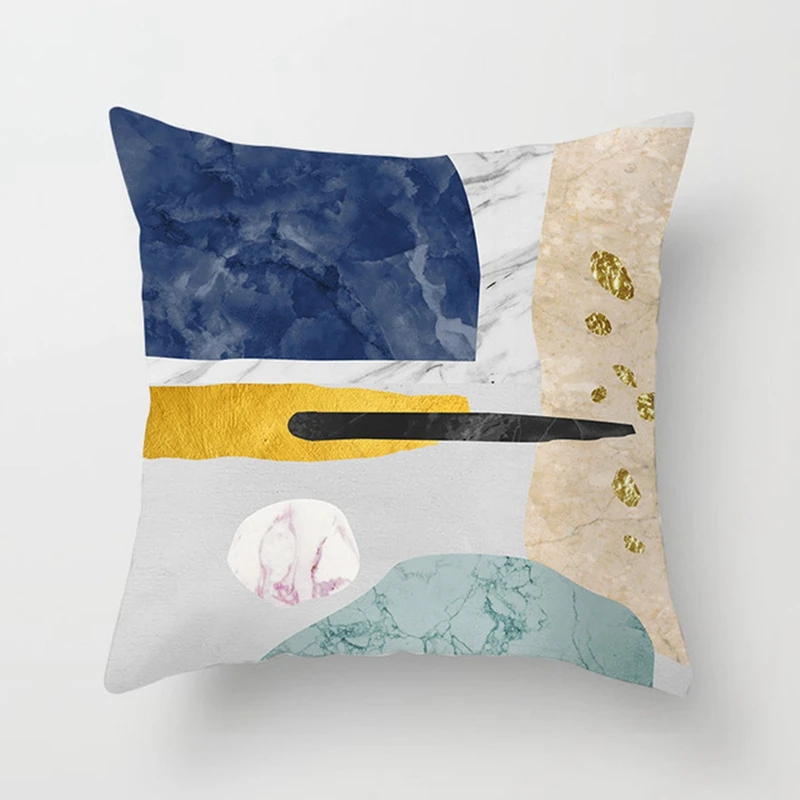 

4Pcs Geometric Series Peachskin Pillowcase 45X45cm Covered Gold Cushion Cover Polyester Throw Sofa Pillow Case