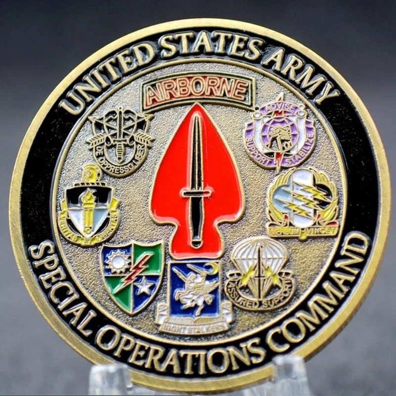 

U.S. Army Airborne Sine Pari Special Operations Cpmmand Challenge Coins Collection Commemorative Coin Gift