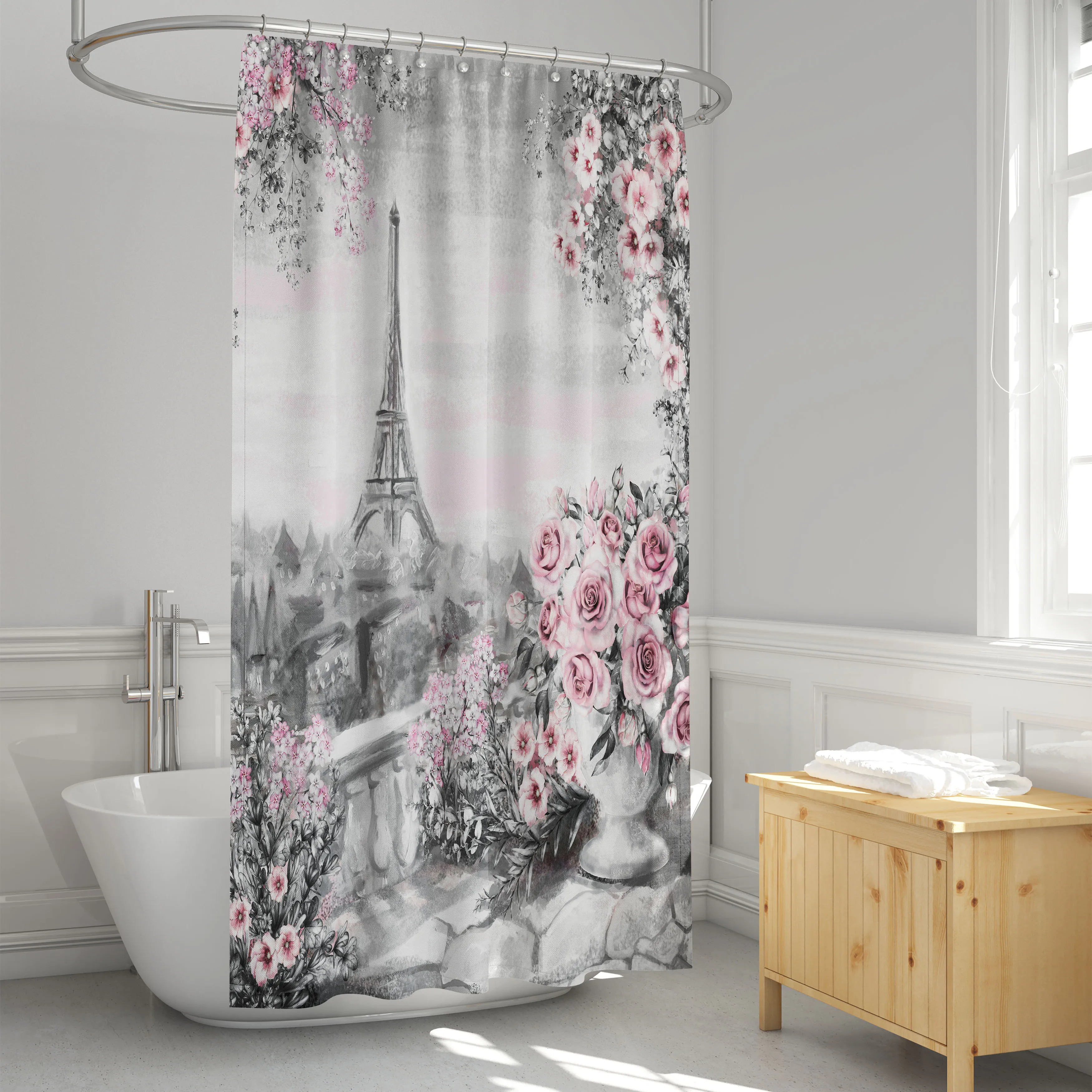 

72x72inches Bathroom Shower Curtain Decorative Curtain for Bath Curtain With 12 Hooks Pairs Themed