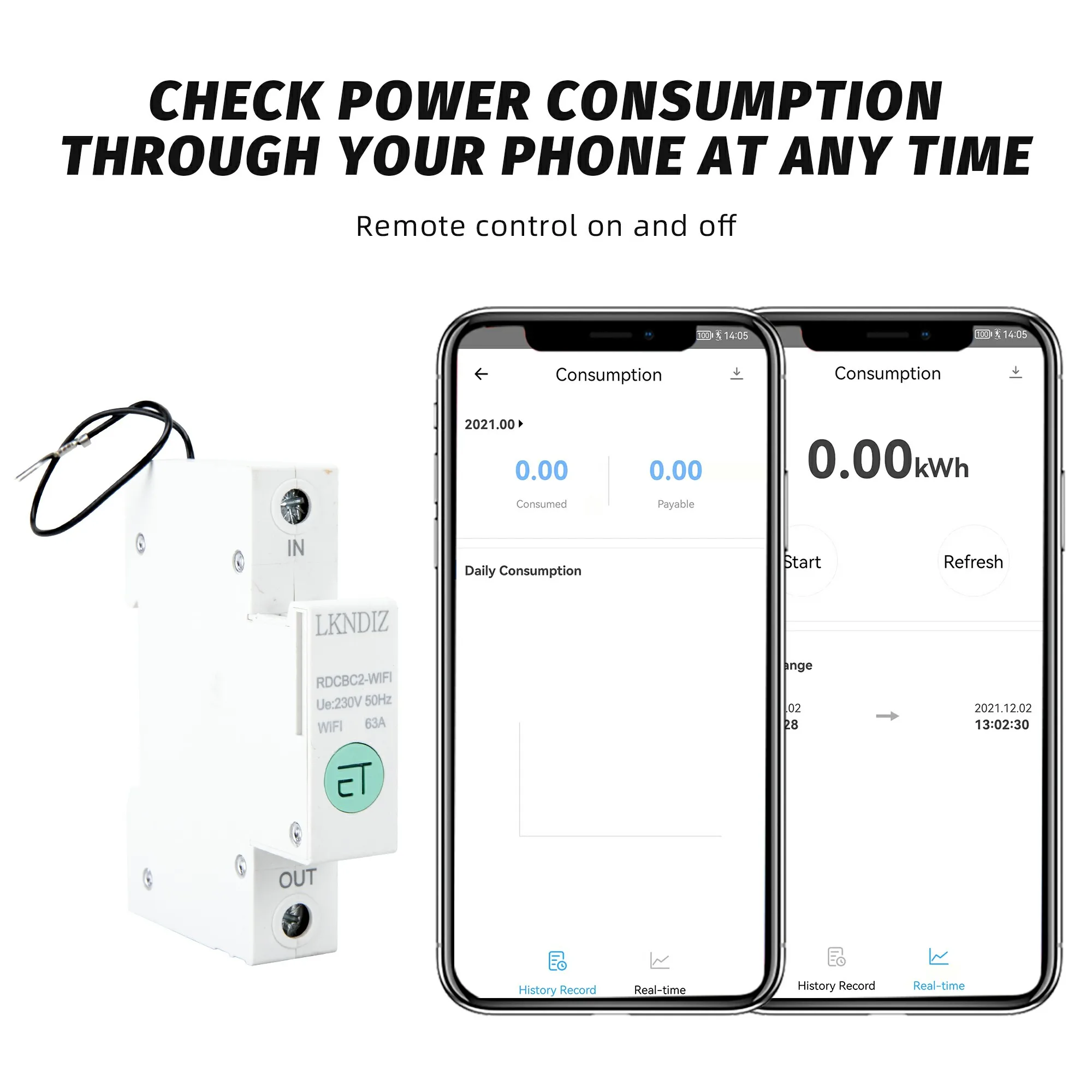

63A Din Rail WIFI Circuit Breaker Smart Switch Remote Control by Ewelink APP for Smart Home 18mm 32A/63A with metering function