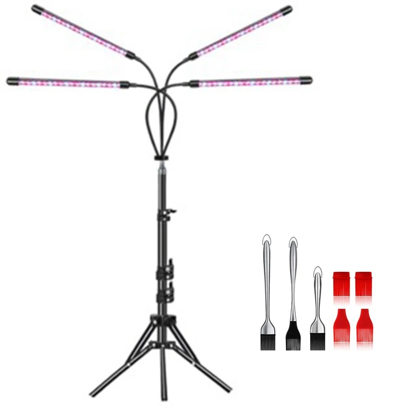 

Promotion! 1 Set Stainless Steel Barbecue Silicone Brush with Brush Heads & 1 Set Growth Light with Bracket, Plant Light US Plug