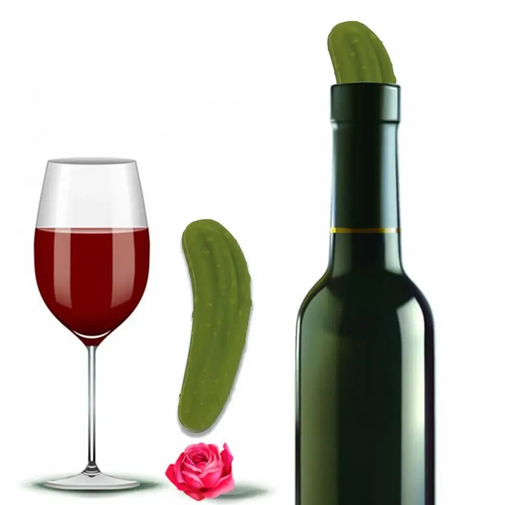 

Silicone Cucumber Red Wine Bottle Stopper Resealable Plug Cork for Home