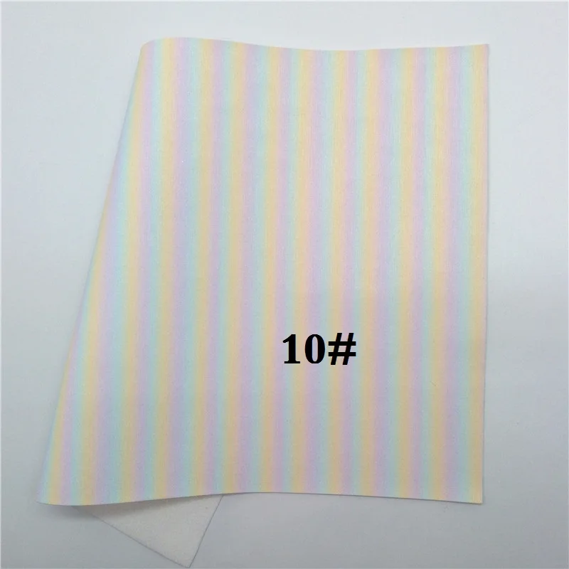 10 Glitterwishcome 21X29 см A4 размер винил для бантов радужные полосы напечатаны синтетическая кожа, искусственная кожа листы для бантов, GM622A - Цвет: 10