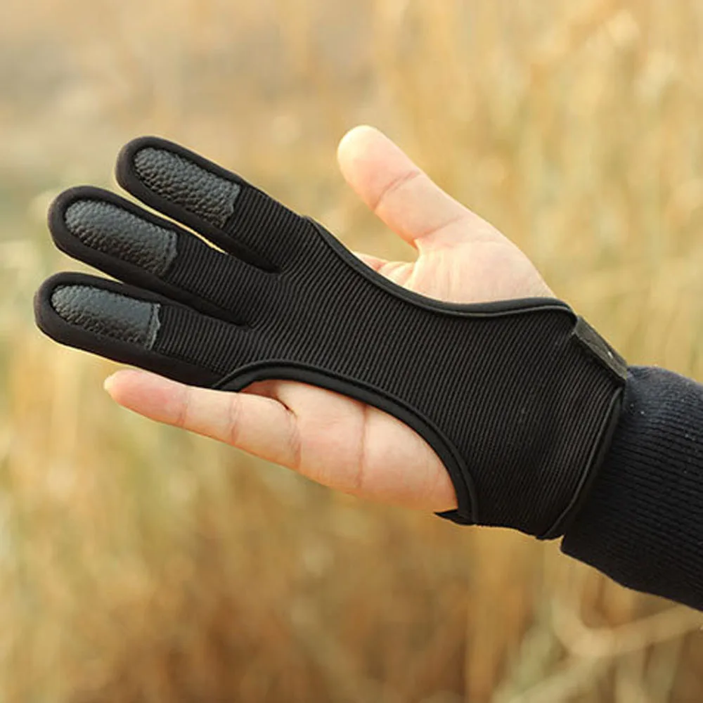 

Archery Bow Traditional Bow And Arrow Archery Three-Finger Gloves Recurve Beauty Hunting Leather Finger Gloves Archery