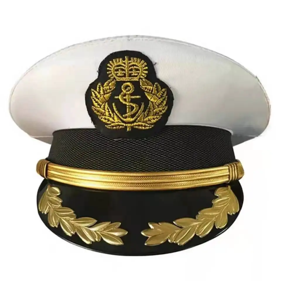 

2021 New Men Women Fashion Hat Navy Officer Cap Military Captain Hat Cosplay Props