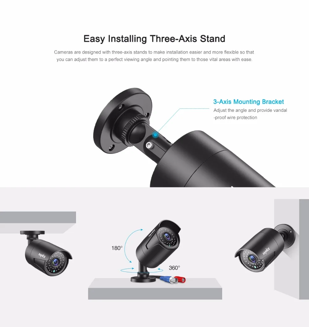 SANNCE FHD 1080P CCTV камера системы 5 в 1 4CH видео наблюдения DVR с 10," lcd и 4 шт открытый набор камер наблюдения безопасности