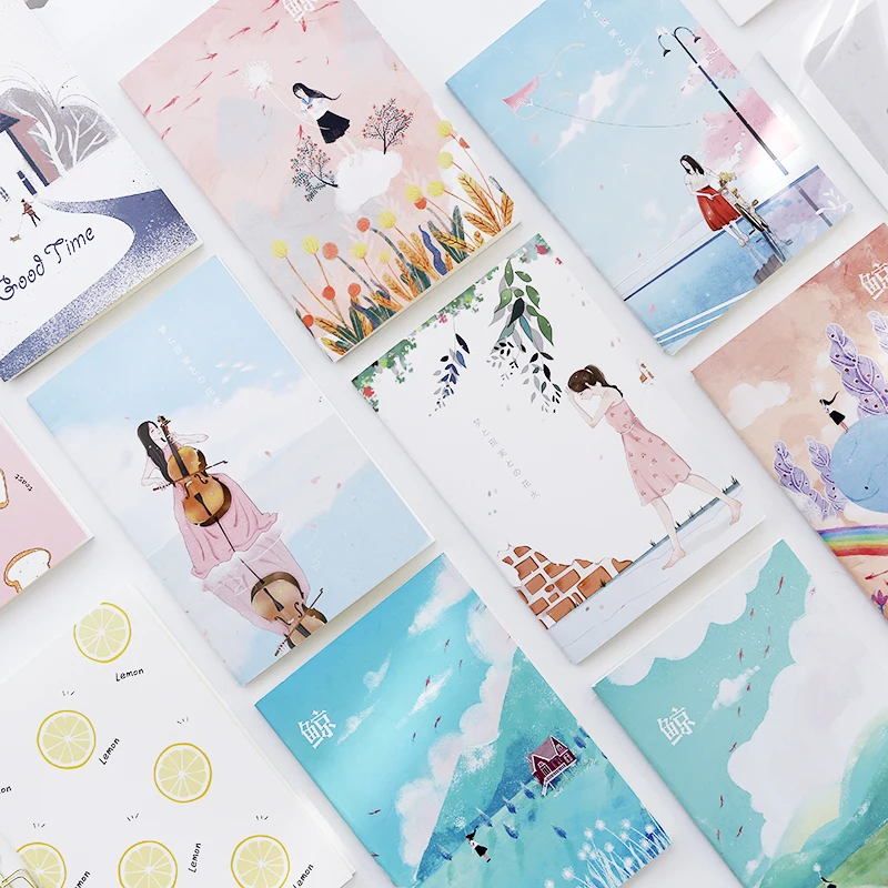 

1pc A5 notebook creative diary cartoon notebook cute notepad stationery for students flower pattern cover journal school supply
