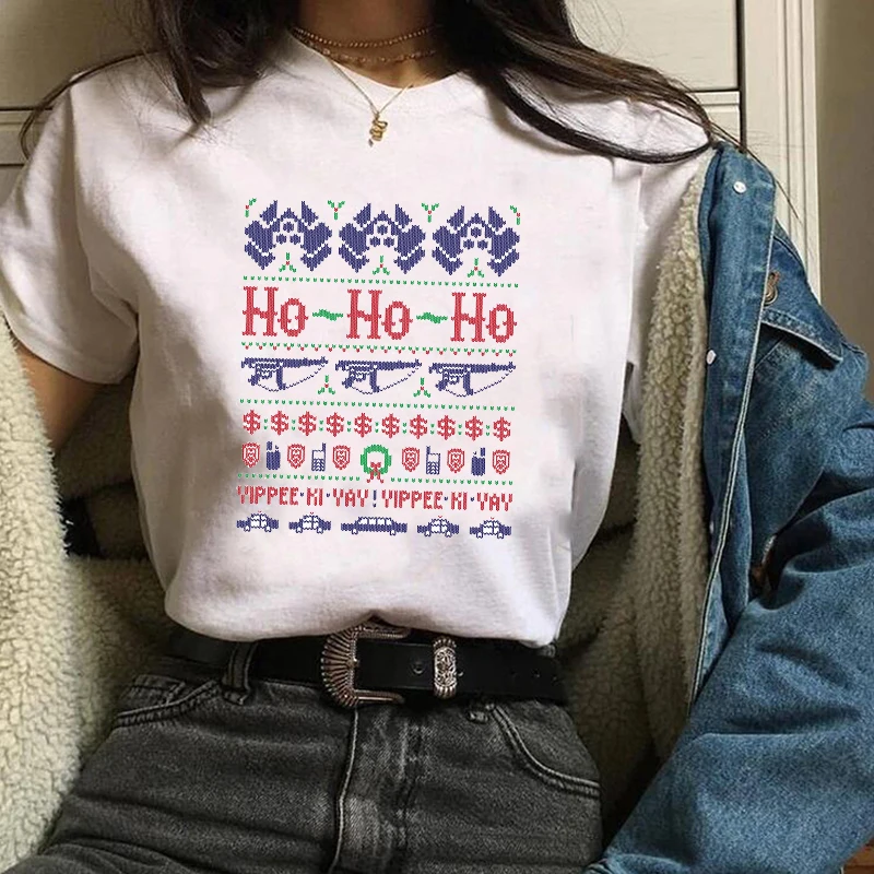 Женская модная Новогодняя одежда с принтом Merry Christmas женская футболка Kawaii футболка Camisas панк женские футболки