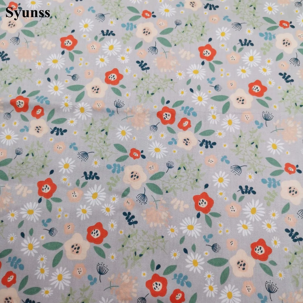 Syunss Diy Лоскутная Ткань для квилтинга колыбели подушки платье ткань для вышивки серый розовый цветочный принт хлопковая ткань