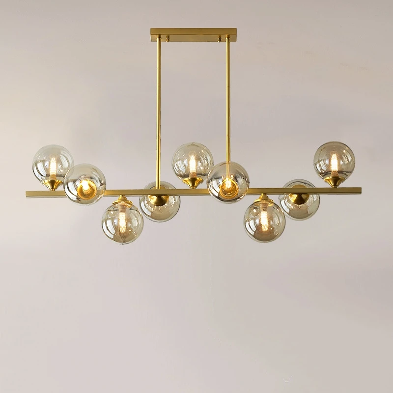 

Современная Золотая подвеска в скандинавском стиле, металлическая перекладина, стеклянные шарики, люстры, декор для гостиной, фотолампы, по...