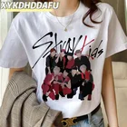 Детская Футболка Kpop Stray, женская футболка Kawaii StrayKids с коротким рукавом, новая модная эстетичная летняя футболка, забавная женская футболка с графическим рисунком, Лидер продаж