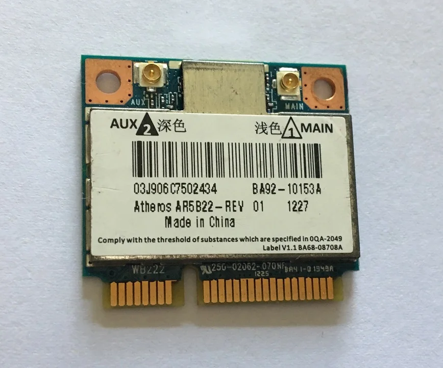 Wi Fi для Bluetooth 4 0 карты Atheros AR5B22 half Mini PCI E 2 4G/5 ГГц беспроводная карта Samsung 530U3C 530U3B 535U3C