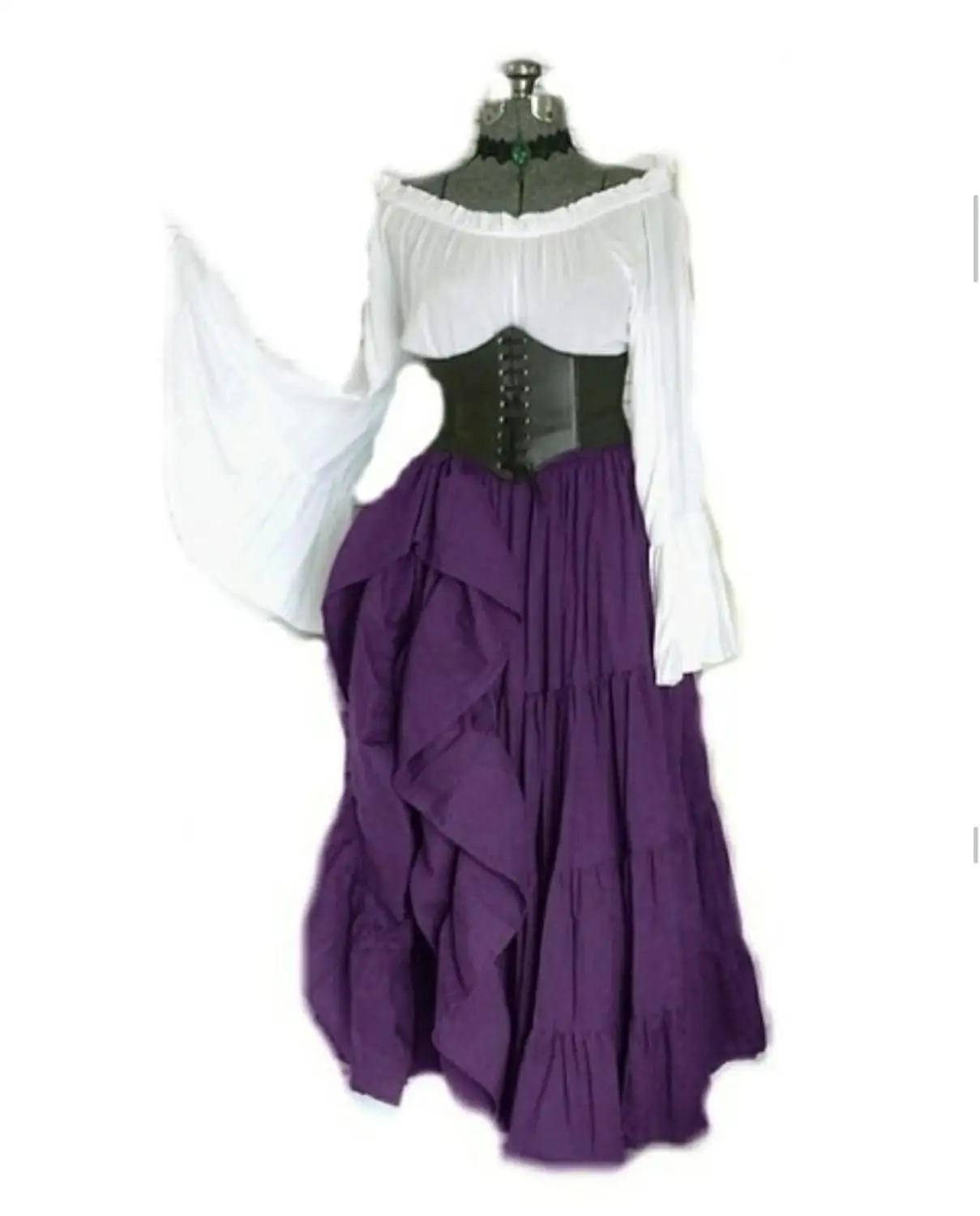 Женское платье с открытыми плечами винтажное в европейском и средневековом