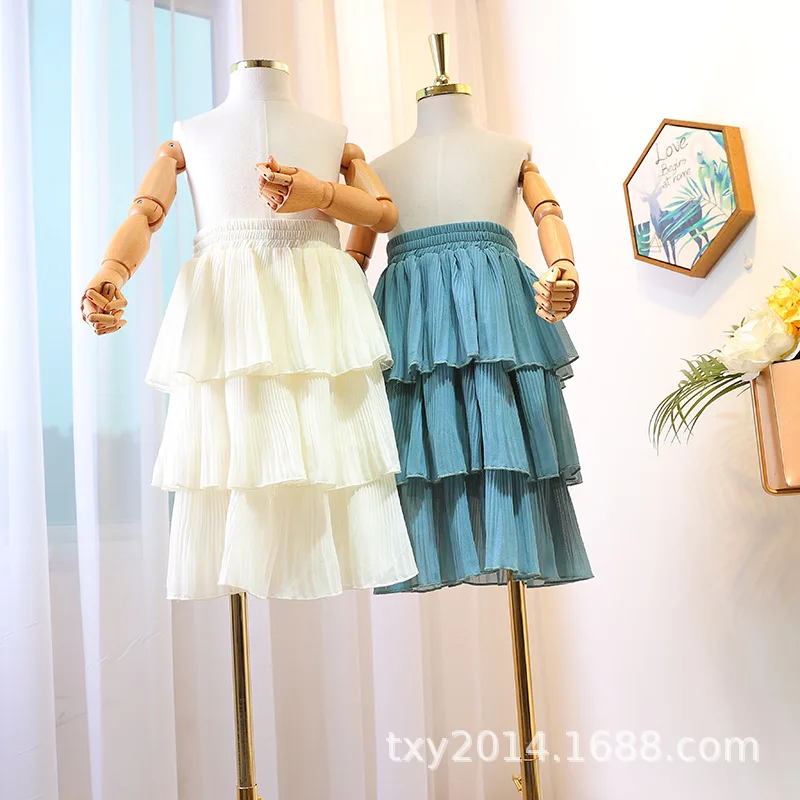 Детская одежда юбка для девочек Новинка Весна 2020 многослойная торт принцессы