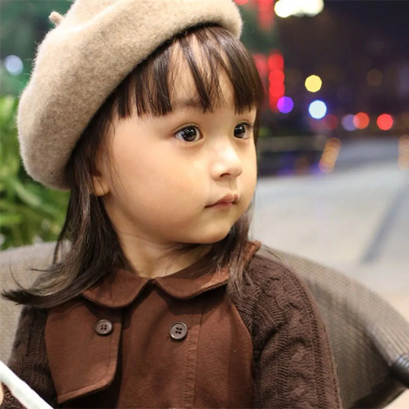 

11 Colors Camel Cotton Acrylic Blend Children'S Beret Hats 2-7 Ages Warm Winer Girls Painter Retro Cap Japanese Fashion Korean