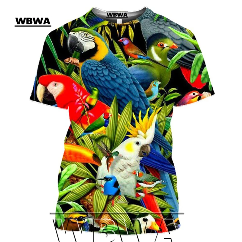 

Parrot T Shirt Men Flower Tshirt Hip Hop Tee Animal Brid 3d Print T-shirt Women Clothing Casual Tops Mens Sweatshirt Shirts