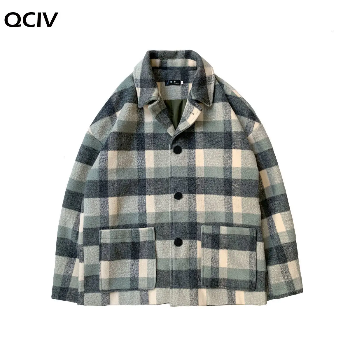 

Men's Autumn Winter Coats Woman Korean Streetwear Plaid Jackets Casual Oversize Warm Man Fashion Clothes