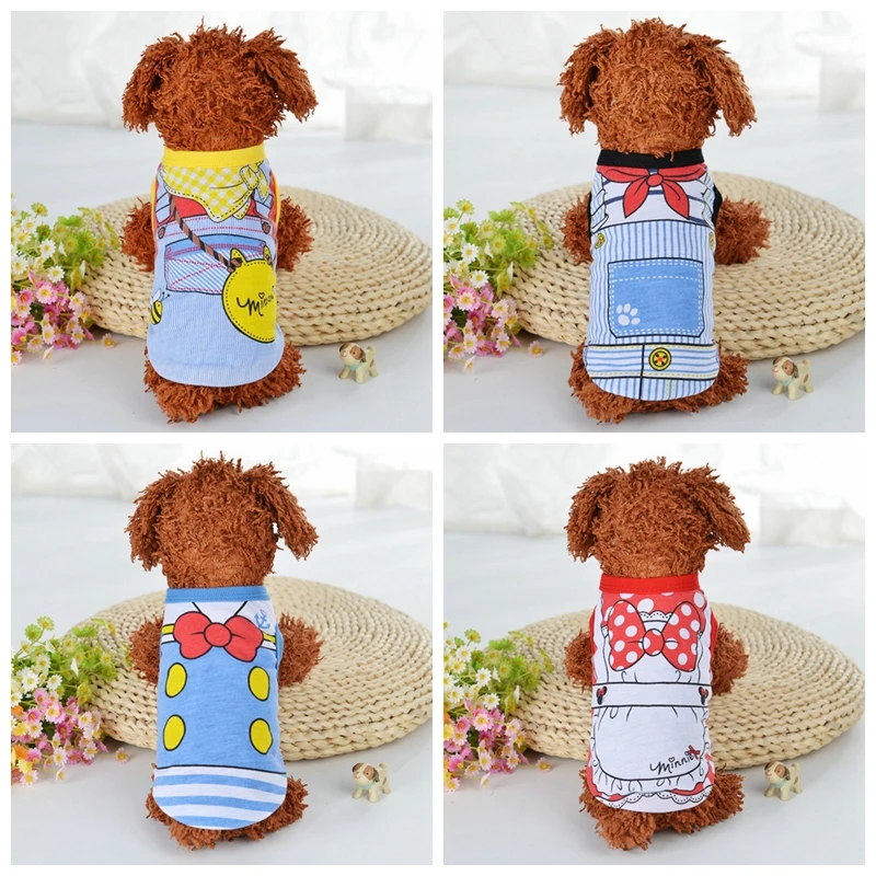 Маленькие собаки кошки Костюмы поставки Милая футболка для маленькой Домашние