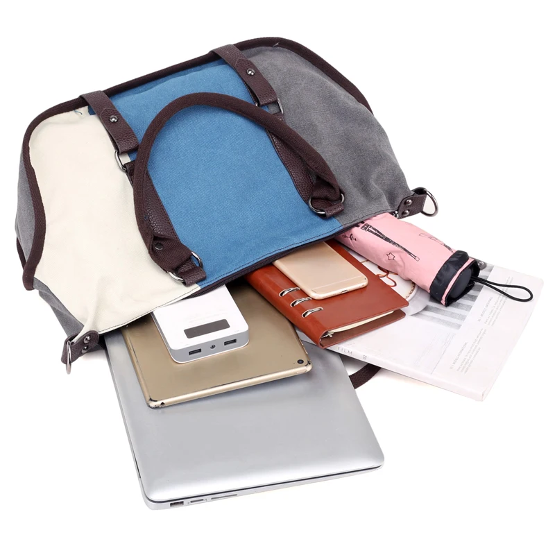 

Patckwork Women Handbags Fashion Famale Large Shopping Handbags School Travel Patckwork Bag Casual Women Shoulder Bags